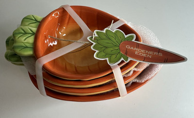 Terramoto Carrot Shaped Ceramic Easter Measuring Cups Set of 4 NEW