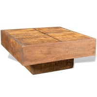 Vidaxl Couchtisch Braun Quadratisch Massivholz Mango Neu