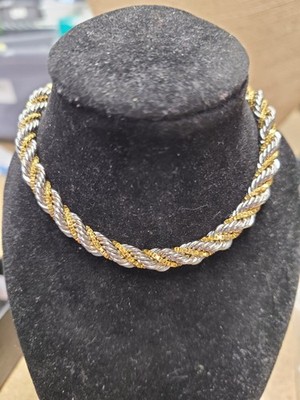 David Markstein Premier Duett handgefertigtes Seil & Box Kette Armband Silber/Gol