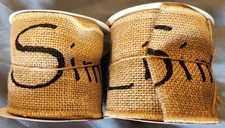 Wired Primitive Burlap Ribbon - Live Simply - 3"W x 120"L - 2 Rolls - NEW