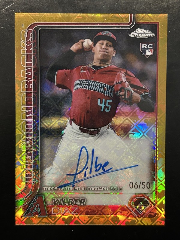 Yilber Diaz 2025 Topps Chrome Logofractor Rookie Auto Gold Refractor /50