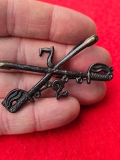 WWI 7th Cavalry Regiment 2nd Battalion "subdued" hat device Pin