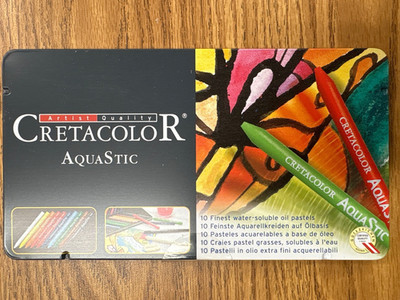 Cretacolor AquaStic Set 10 Water Soluble Oil Pastel Metal Box Austria