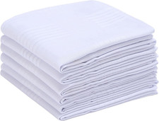Men'S Handkerchiefs 16 Inches, 100 Cotton Handkerchiefs for Men, Soft White Han