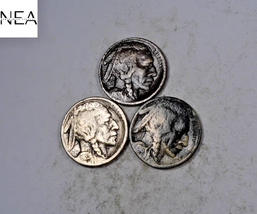 1913+1916+1923 Buffalo Nickel Set/Lot ~Fine/VF ~ ZBL98