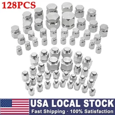 128PCS JIC &ORFS Master Industrial Hydraulic Cap Plug Hose Tube and Pipe Fitting