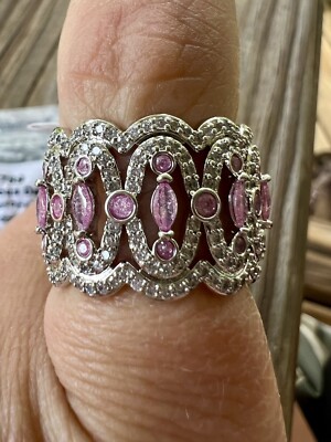 Bomb Party Ring RBP7789  She s Glamorous Darling  LC Pink Ice Crystal Size 7