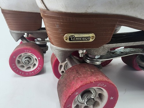 CHICAGO Womens Deluxe Rink Skate White Leather Roller Skates Size 8 Vintage - Picture 8 of 11
