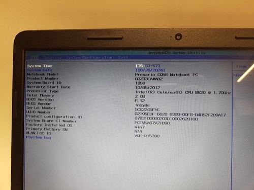 HP Compaq CQ58-110sl - Intel Celeron B820 - 2GB RAM - NO HDD - Imagen 4 de 11