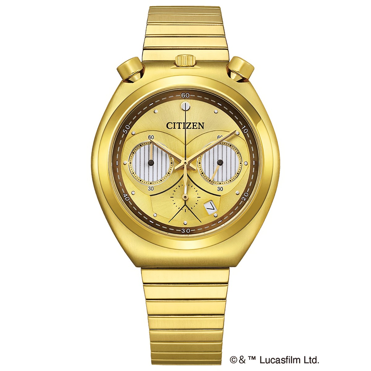 CITIZEN AN3662-51W Tsuno Chrono Star Wars C-3PO Gold-Tone Dial