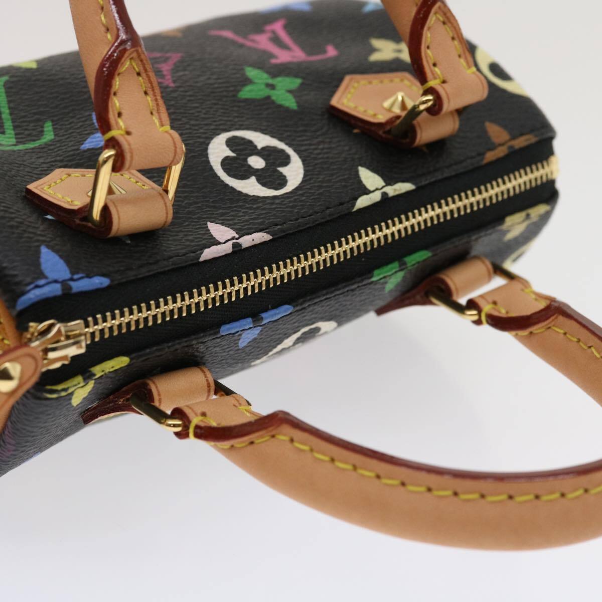 LOUIS VUITTON Speedy 30 Multicolor Monogram Canvas Satchel Bag Black