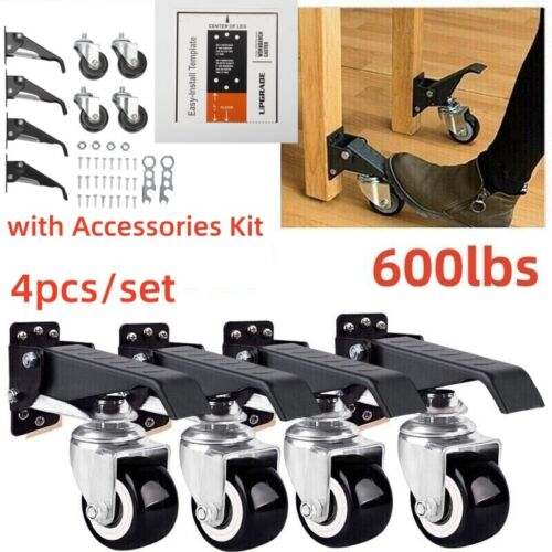 Retractable Casters Workbench Wheels Workbench Caster kit Set of 4 600 LBS - Picture 1 of 22