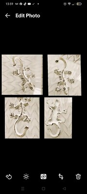 Massiver Gusseisen rustikal weiß Garten Eidechse/Gecko Wanddeko Haken