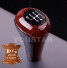 US STOCK Italian Leather Burl Wood 6 Speed Gear Shift Knob for BMW 1 3 5 Series