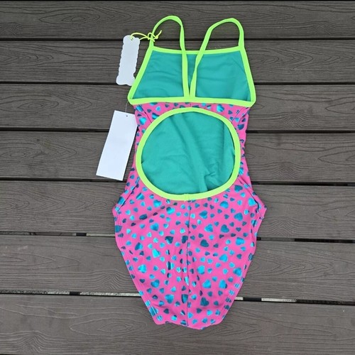 TYR The Finals Youth Girls Heart Foil Swimsuit Flutterback -Size 22 New - Picture 2 of 3