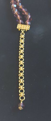 Heidi Daus Purple Glass Beaded Statement Necklace Cornucopia/ Harvest Bounty - Picture 16 of 24