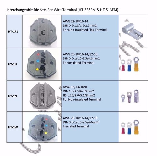 Ratchet Crimping Tool + Interchangeable Die HT-2E2 Automotive Pin Terminal - 第 6/6 張圖片