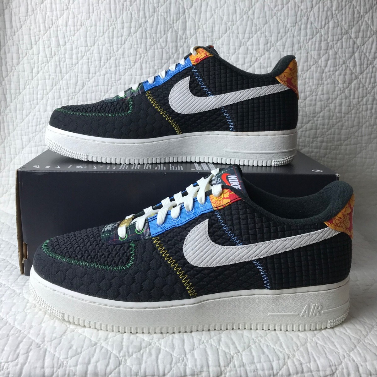 Nike Air Force 1 '07 LV8 Shoes Men's SZ 14 Black/White Sail DZ4855