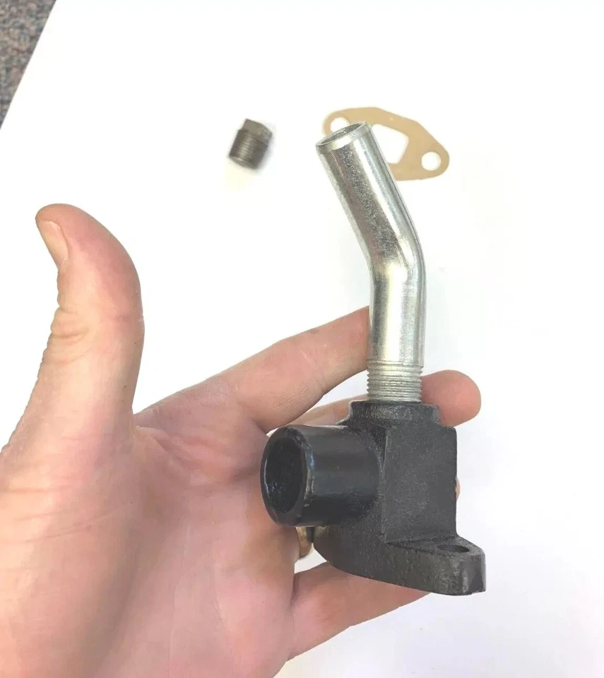 Para 1946-1950 Plymouth 6 cilindros calentador de motor derivación codo tubo tapón tapa y junta Foto 3 de 4