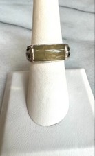 925 STERLING SILVER AND AQUAMARINE RING SIZE 7