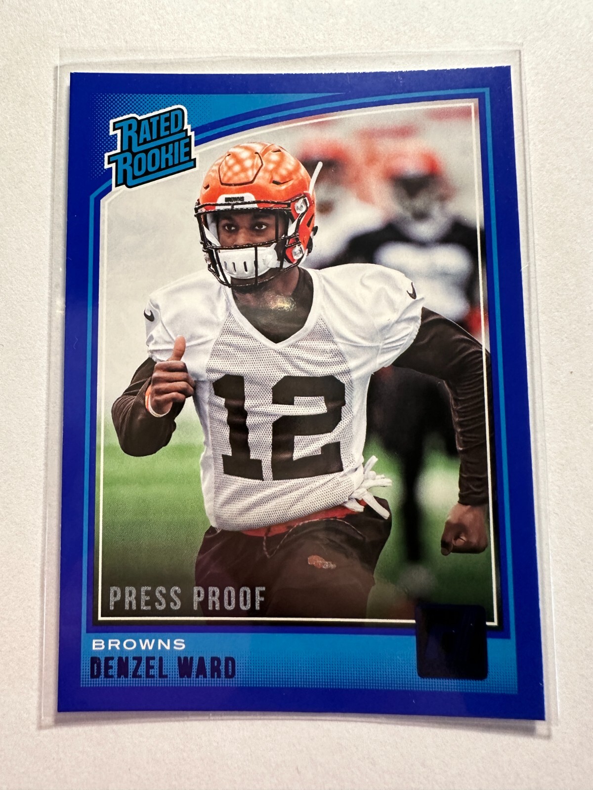 K20,500 - 2018 Donruss Press Proof Blue #348 Denzel Ward RR