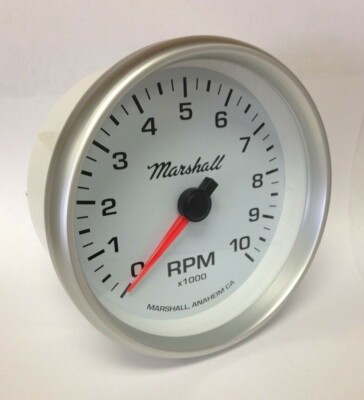 Marshall 5'' In Dash Tach 0-10000 RPM Tachometer with White Dial (2253)