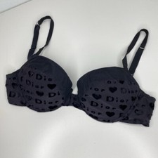 Vintage Christian Dior Velour Black Hearts Bra