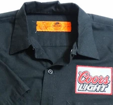 RED KAP SHOP SHIRT S COORS LOGO BLACK SHORT SLEEVE MENS