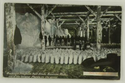 #ad Vintage Paper Postcard BUCKLEY DOUGLASS SALT BLOCK Manistee MI Jenny E Smith $10.94