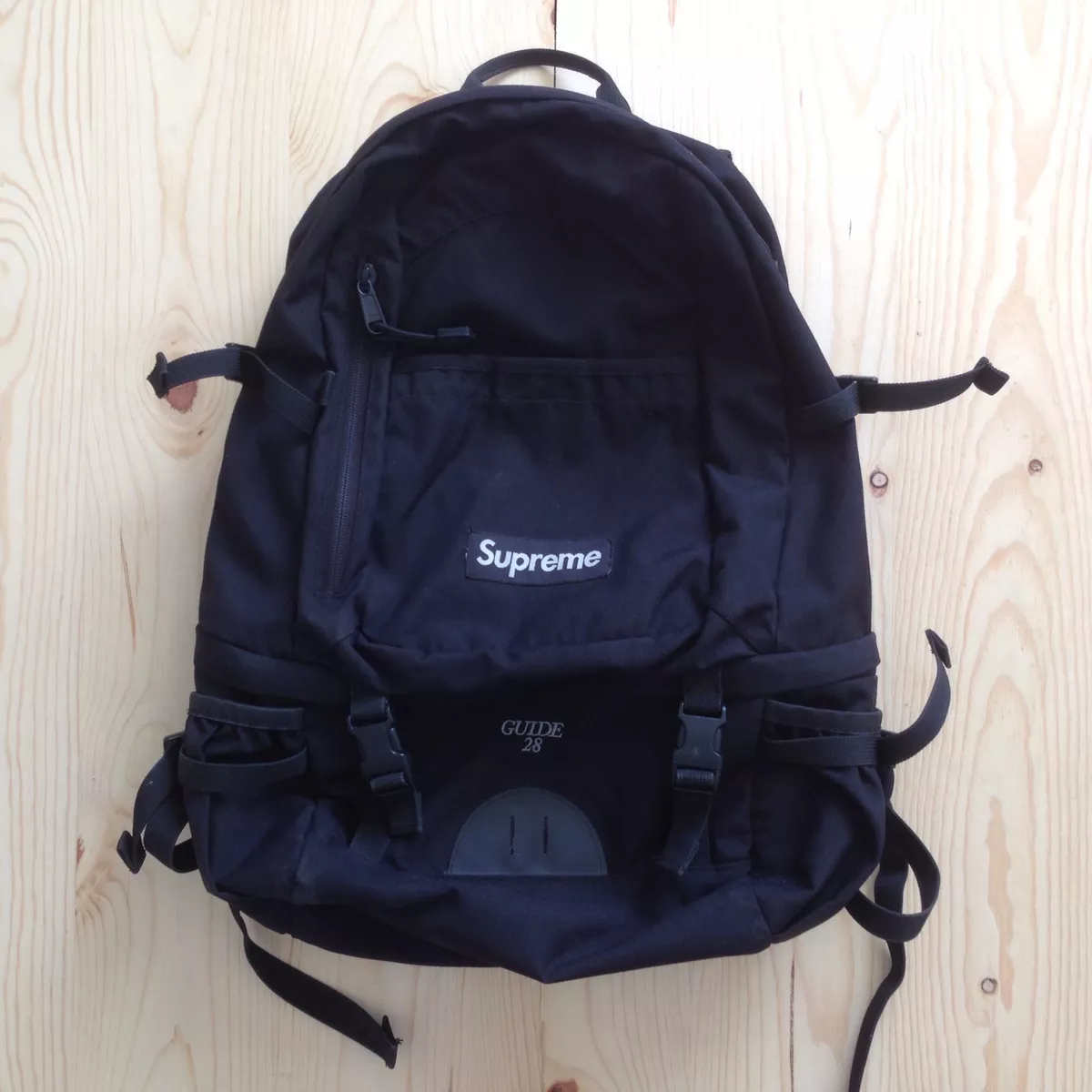 SUPREME 28TH BACKPACK GUIDE 28 SS 11 BLACK BAG BOX LOGO CORDURA