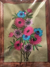 Vintage WonderArt Summer Garden Embroidery Kit 12" x 16" Unused Flowers