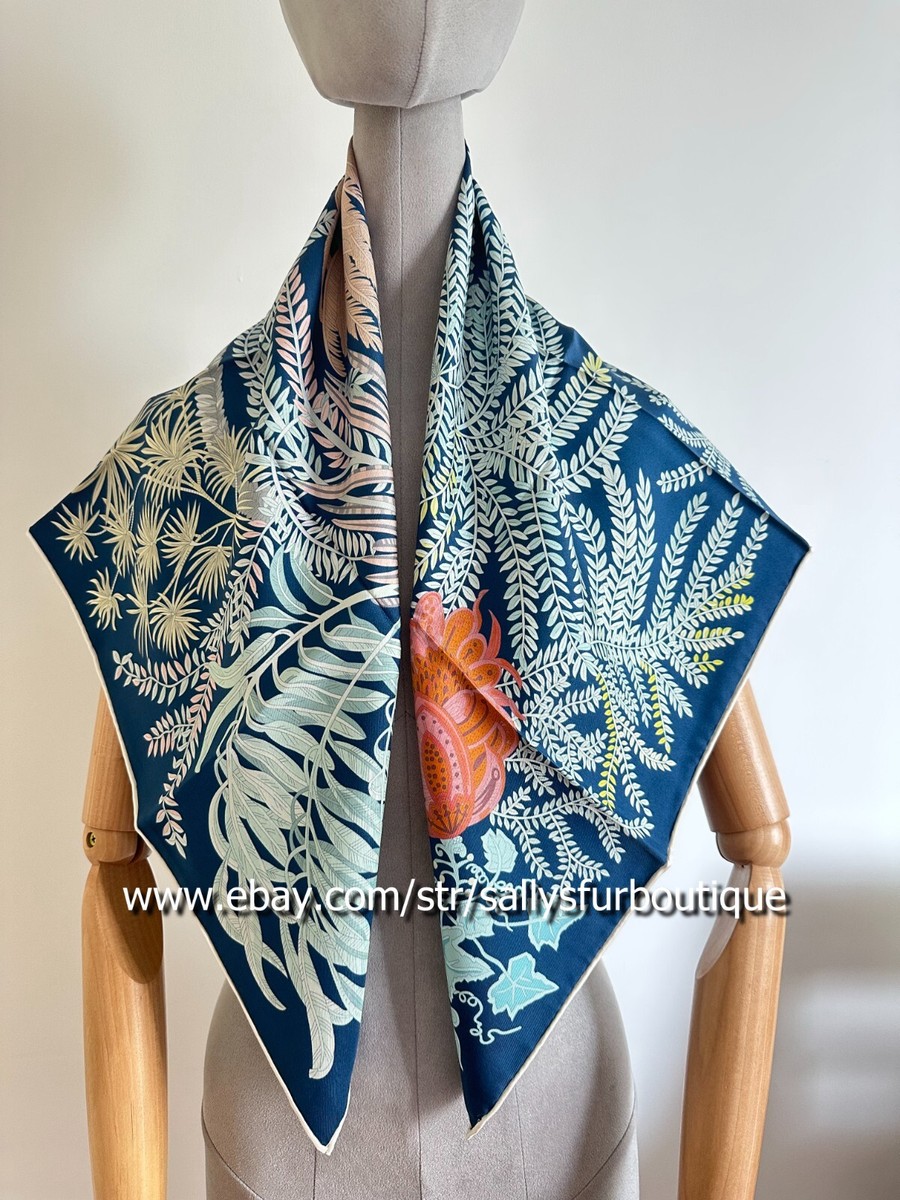 Trees Print Pure 18 Momme Twill Silk Wrap Scarf Stole Double