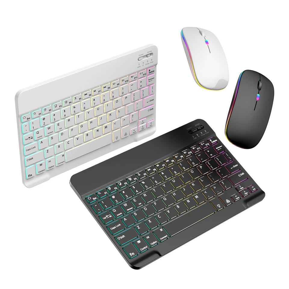 RGB Wireless Backlit Gaming Keyboard and Mouse Set -Bluetooth & USB Rechargeable - Image 2 of 2
