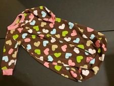 Girl's carter's 0-9 months brown hearts zipper sleepwear layette