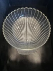 VTG Large Anchor Hocking Scallop Shell 11" Clear Glass Salad Serving Bowl Footed