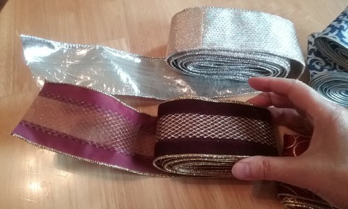 Vintage Wired Ribbon lot Metallic Gold - Picture 2 of 6