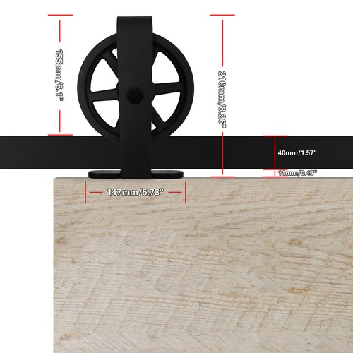 4-20FT Sliding Barn Wood Door Hardware Kit Big T Shape for Single/Double Door - Picture 4 of 11