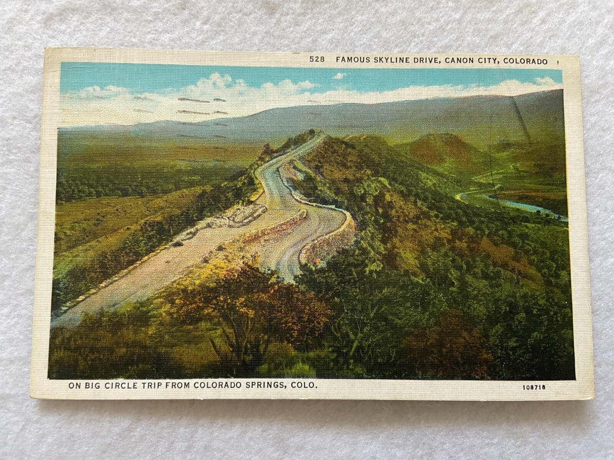 On Big Circle Trip, Famous Skyline Drive, Canon City, Colorado Vintage  Postcard