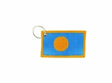 Keychain keyring embroidered embroidery patch double sided flag palaos palau