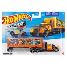 2024 Hot Wheels Super Rigs Road Roller BONE SHAKER Orange & Teal VHTF!