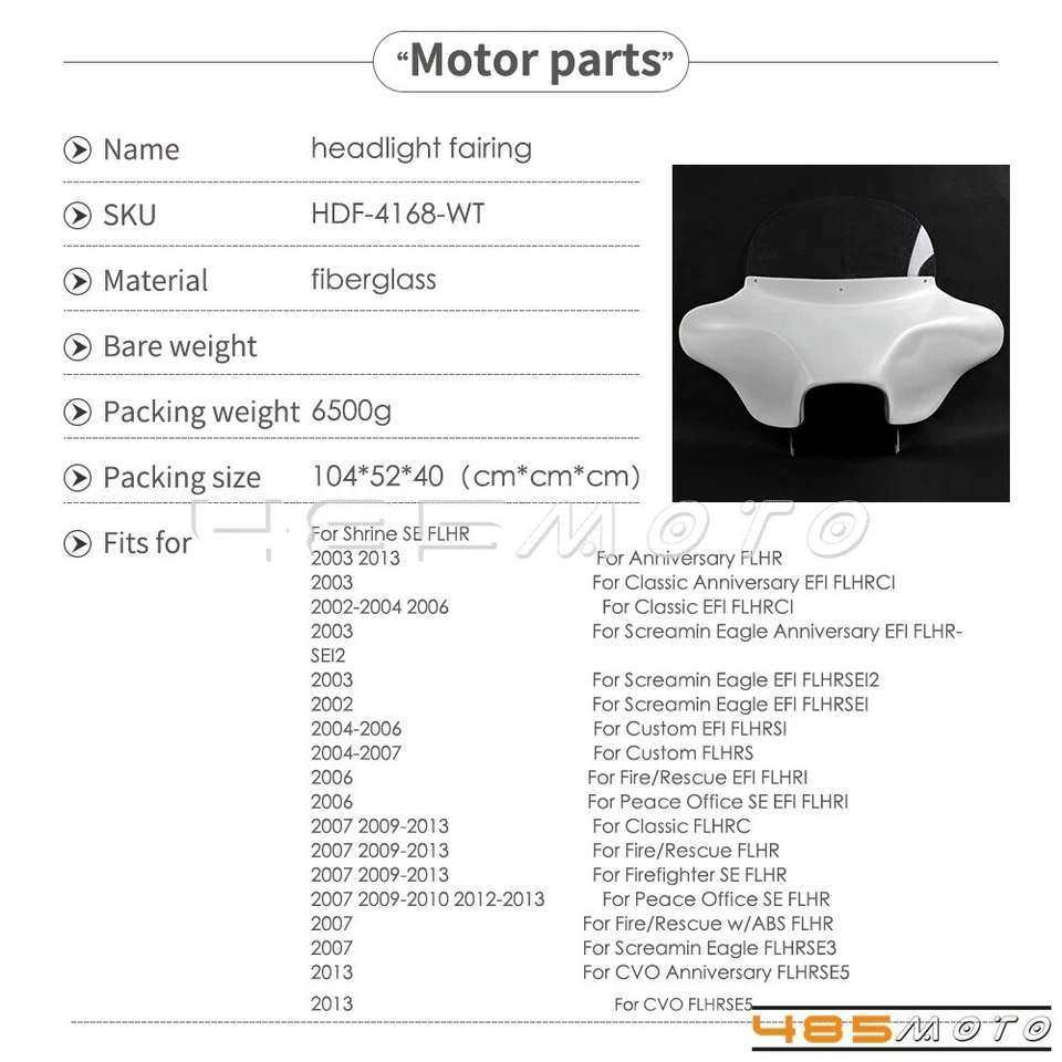 For Harley Touring Road King FLHR 94-Up Batwing Fairing Windshield 6"x9" Speaker - Изображение 2 из 4