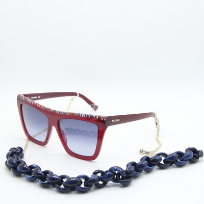 NEW MISSONI MIS 0087/N/S SR808 RED AUTHENTIC SUNGLASSES W/CHAIN 59-16