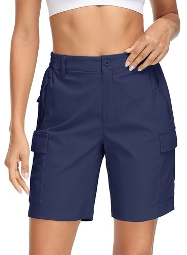 Women's Cargo Shorts Hiking Work Quick Dry Pants Water-Resistant 5 Pocket Shorts - Picture 62 of 74