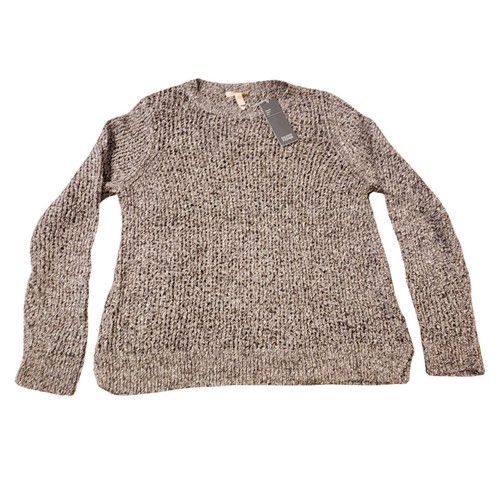Women's Eileen Fisher Speckled Grey Cotton Crewneck Sweater $248 - Picture 3 of 10