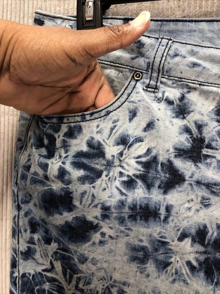 Pantalones Cortos de Denim City Streets Para Mujer Talla 13 Tie Dye Stone WashY2K BOHO Bohemio Foto 4 de 4