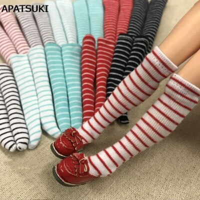 1pair Striped Stockings For 11.5in Doll Middle Tube Socks For Blyth 1:6 Doll