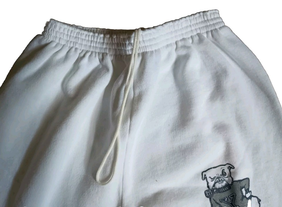 Vintage Made in USA 80s/90's Yale Bulldogs White Jogger Sweatpants Size