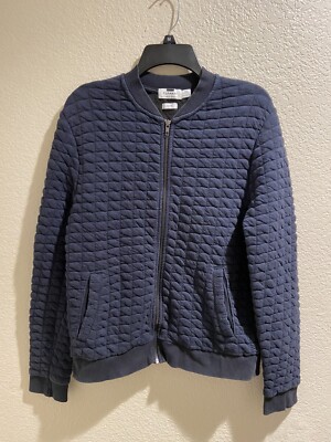 Topman Full Front Zip Jacket Classic Fit Blue Mens Coat Size Small Vintage  EUC