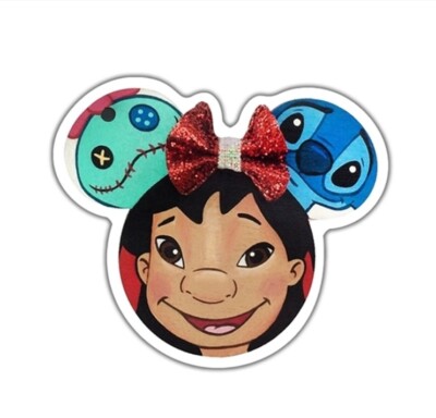 5 pc. Planar Resin Hair Bow Center 1055512 Stitch Alien Cartoon Movie 45x38mm