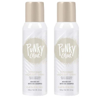 Punky Colour Temporary Hair Highlight Spray Platinum Blonde 3.5 oz (2 Pack)